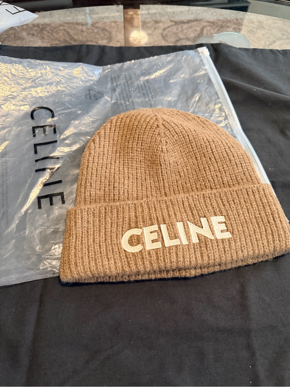 Celine Tan Ribbed Logo Beanie